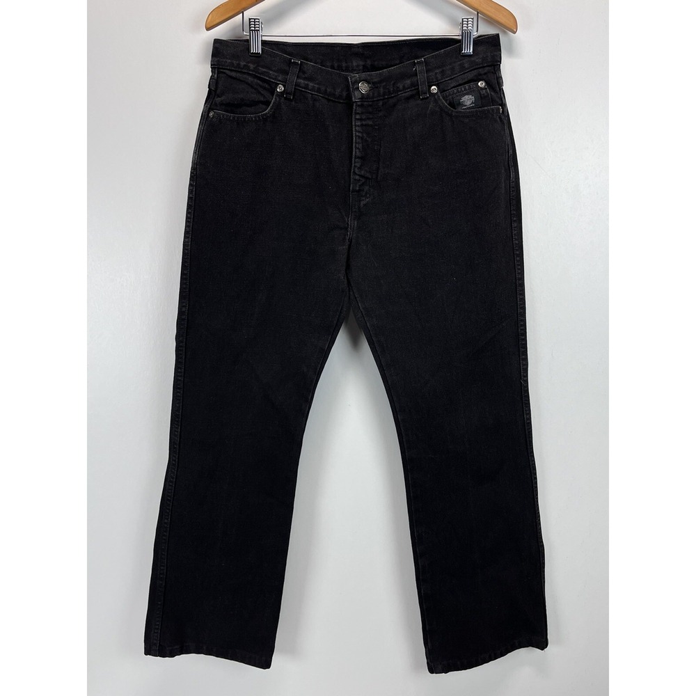 Vintage Harley Davidson Black Jeans Sz 12 Womens Bootcut 90s Motorcycle